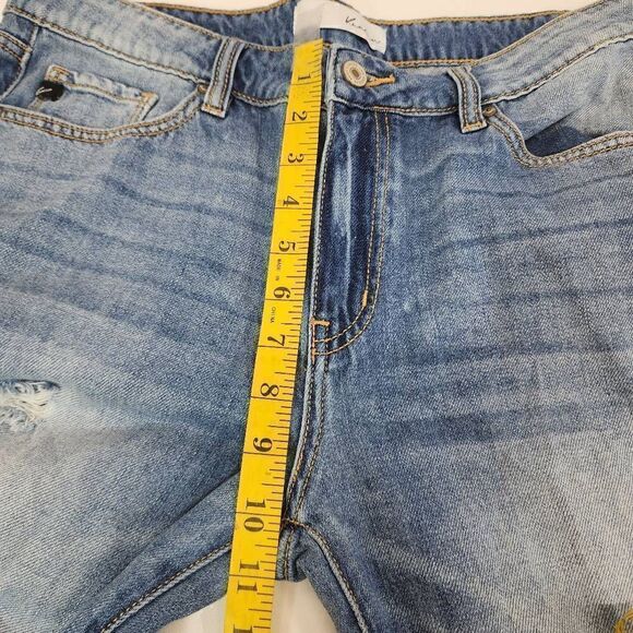 Kancan Mid-Rise Boyfriend Relaxed Distressed Denim Jeans Size 11 - Picture 7 of 11